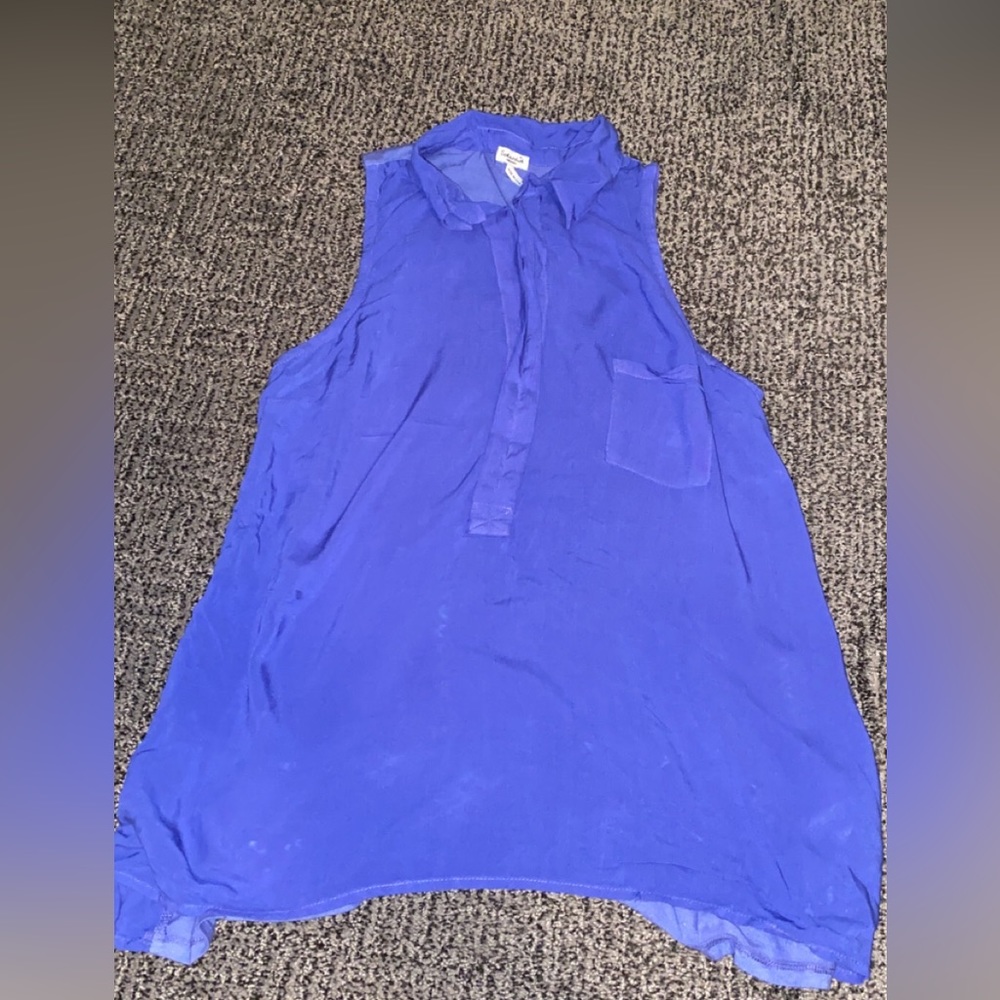 Royal Blue Splendid Collared Button-Down Sleevele… - image 1